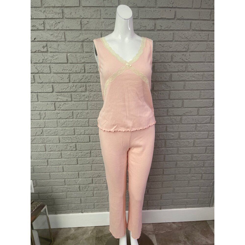 Dockers Women's Pink Lounge / Sleepwear 2 Pcs Cami Pant Set Size L